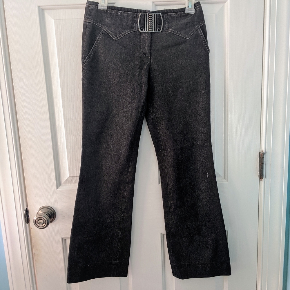 Dark Wash Belt Buckle Women's Jeans